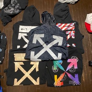 Lot of 5 Off White Shirts, Hoodies, and Jackets L-XL
